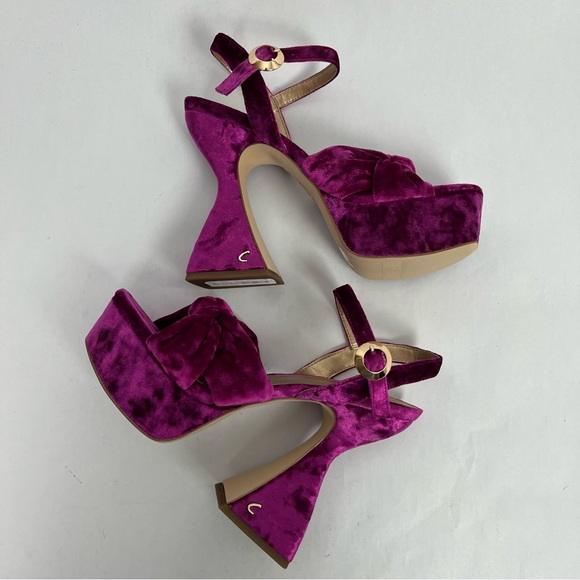 Circus NY Audrea Velvet Platform Peep Toe Platform Sandals - Picture 8 of 10